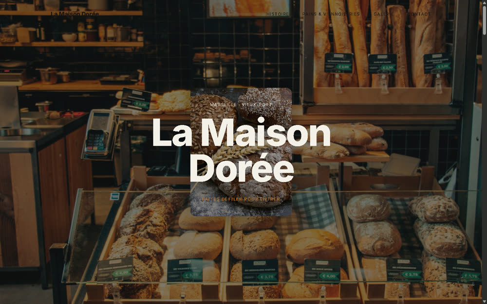 Site La Maison Dorée — boulangerie à Marseille, réalisé par MazaWeb